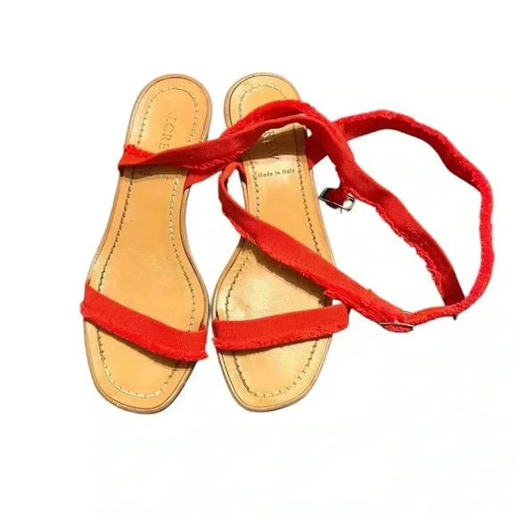 J. Crew Fringed Grosgrain Ribbon Block-Heel Sandals – Size 7.5 - Picture 5 of 6